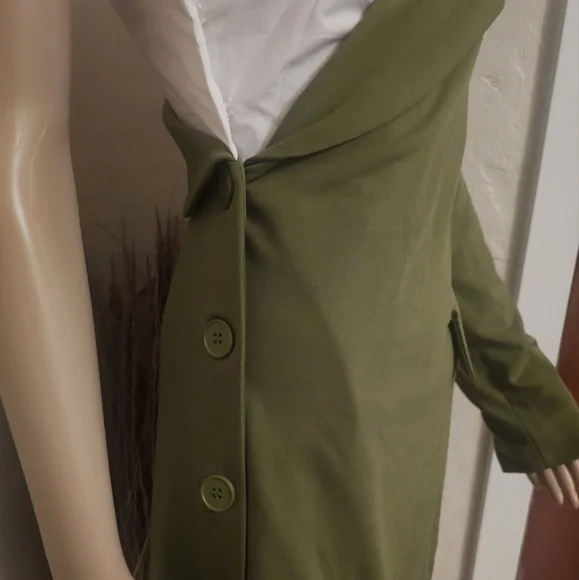 Miss Circle Zola Olive One Sleeve Blazer Dress - Picture 10 of 11